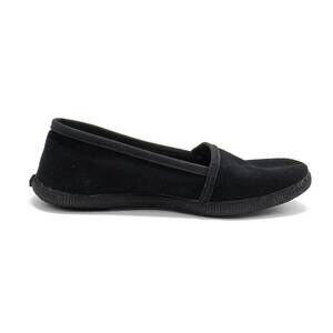NEW VICTORIA women's slip on cotton flat shoes in negro